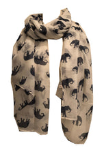 Load image into Gallery viewer, Cream/white with navy elephant scarf