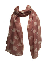 Load image into Gallery viewer, Pink with white elephant scarf