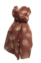 Load image into Gallery viewer, Pink with white elephant scarf