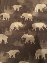 Load image into Gallery viewer, Grey with white elephant scarf