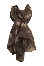 Load image into Gallery viewer, Grey with white elephant scarf