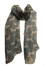 Load image into Gallery viewer, Green with white dachshund scarf
