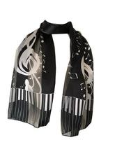 Load image into Gallery viewer, black music scarf