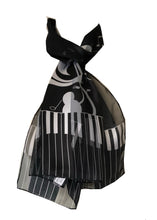 Load image into Gallery viewer, black music scarf