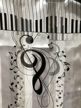 Load image into Gallery viewer, white/black music scarf