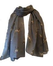 Load image into Gallery viewer, Golden Labrador Retriever ladies dog long scarf/wrap. Great for presents/gifts for retriever dog lovers.