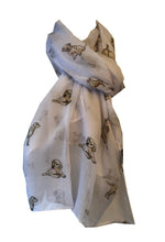 Load image into Gallery viewer, Golden Labrador Retriever ladies dog long scarf/wrap. Great for presents/gifts for retriever dog lovers.