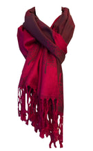 Load image into Gallery viewer, Fuchsia and brown mulberry tree pashmina