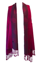 Load image into Gallery viewer, Fuchsia and brown mulberry tree pashmina