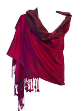 Load image into Gallery viewer, Fuchsia and brown mulberry tree pashmina