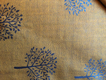 Load image into Gallery viewer, Denim blue with mustard mulberry tree pashmina