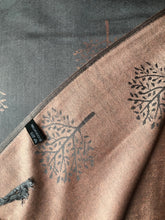 Load image into Gallery viewer, Grey with pink mulberry tree pashmina