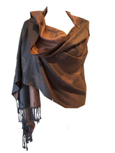 Load image into Gallery viewer, Grey with pink mulberry tree pashmina