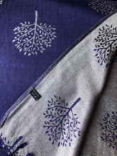 Load image into Gallery viewer, Blue with silver mulberry tree pashmina
