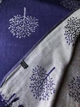 Load image into Gallery viewer, Blue with silver mulberry tree pashmina