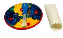 Load image into Gallery viewer, Multi Coloured Flower Garlic and Ginger Grater Plate set with brush and peeler. (18)