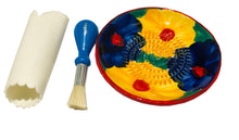 Load image into Gallery viewer, Multi Coloured Flower Garlic and Ginger Grater Plate set with brush and peeler. (18)