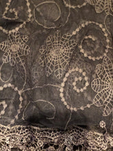 Load image into Gallery viewer, Dark grey lace scarf