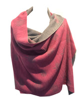 Load image into Gallery viewer, Hot Pink / Grey Mulberry design pleated scarf for women in lightweight acrylic