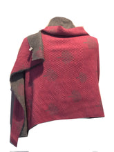 Load image into Gallery viewer, Hot Pink / Grey Mulberry design pleated scarf for women in lightweight acrylic