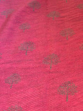 Load image into Gallery viewer, Hot Pink / Grey Mulberry design pleated scarf for women in lightweight acrylic