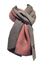 Load image into Gallery viewer, Light Pink / Grey Mulberry design pleated scarf for women in lightweight acrylic