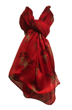 Load image into Gallery viewer, Pamper Yourself Now Red with red Nose Rudolph Reindeer Christmas Long Scarf
