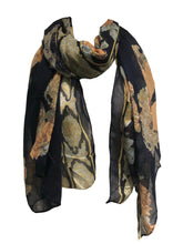 Load image into Gallery viewer, Pamper Yourself Now Blue Eiffel Tower with Flower Design Scarf. Lovely Long Soft Scarf Fantastic Gift