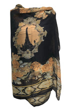 Load image into Gallery viewer, Pamper Yourself Now Blue Eiffel Tower with Flower Design Scarf. Lovely Long Soft Scarf Fantastic Gift