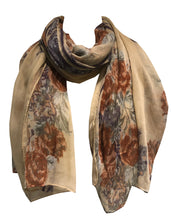 Load image into Gallery viewer, Pamper Yourself Now Peach Eiffel Tower with Flower Design Scarf. Lovely Long Soft Scarf Fantastic Gift