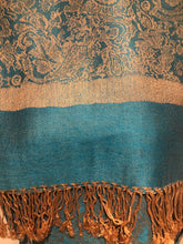 Load image into Gallery viewer, Blue/Camel Pashmina Style Scarf, Lovely Soft - Lovely Summer wrap, Fantastic Gift