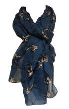 Load image into Gallery viewer, Pamper Yourself Now Blue Big Swallow Scarf
