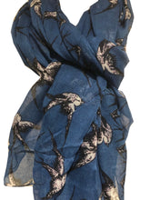 Load image into Gallery viewer, Pamper Yourself Now Blue Big Swallow Scarf