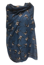 Load image into Gallery viewer, Pamper Yourself Now Blue Big Swallow Scarf