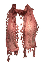 Load image into Gallery viewer, Middle pink leaf lace scarf