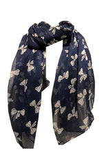 Load image into Gallery viewer, Pretty bow design womens Scarf, great present/gifts. (Green with white bows)