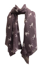 Load image into Gallery viewer, White fancy poodle design soft long scarf