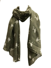 Load image into Gallery viewer, White fancy poodle design soft long scarf