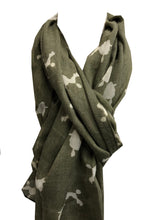 Load image into Gallery viewer, White fancy poodle design soft long scarf