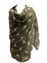 Load image into Gallery viewer, White fancy poodle design soft long scarf