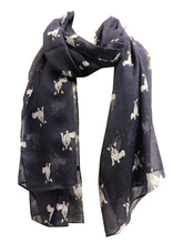 Load image into Gallery viewer, White fancy poodle design soft long scarf