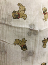 Load image into Gallery viewer, Cute pug dogs, Long Scarf with frayed edge for women.