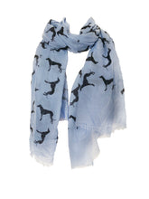 Load image into Gallery viewer, sky blue greyhound scarf