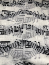 Load image into Gallery viewer, Pamper Yourself Now Big Scarf with White with Black Notes Print Scarf. Lovely Warm Winter Scarf Fantastic Gift