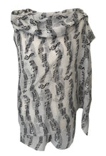 Load image into Gallery viewer, Pamper Yourself Now Big Scarf with White with Black Notes Print Scarf. Lovely Warm Winter Scarf Fantastic Gift