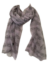 Load image into Gallery viewer, Pamper Yourself Now Big Scarf, Pink with Brown Music Notes Print Scarf. Lovely Warm Winter Scarf Fantastic Gift