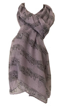 Load image into Gallery viewer, Pamper Yourself Now Big Scarf, Pink with Brown Music Notes Print Scarf. Lovely Warm Winter Scarf Fantastic Gift