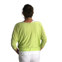 Load image into Gallery viewer, Ladies Lime green Layer Top with Necklace (A91)
