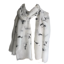 Load image into Gallery viewer, White German Shepherd Design Long Scarf/wrap