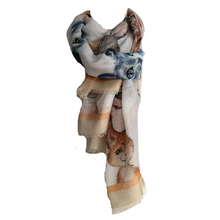 Load image into Gallery viewer, Ladies multi coloured wild Cats Scarf/wrap.